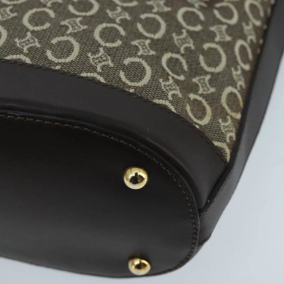 CELINE C Macadam Canvas Hand Bag Brown Gold Auth 98064 - Picture 9 of 16